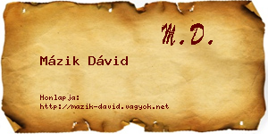 Mázik Dávid névjegykártya