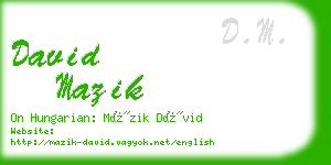 david mazik business card